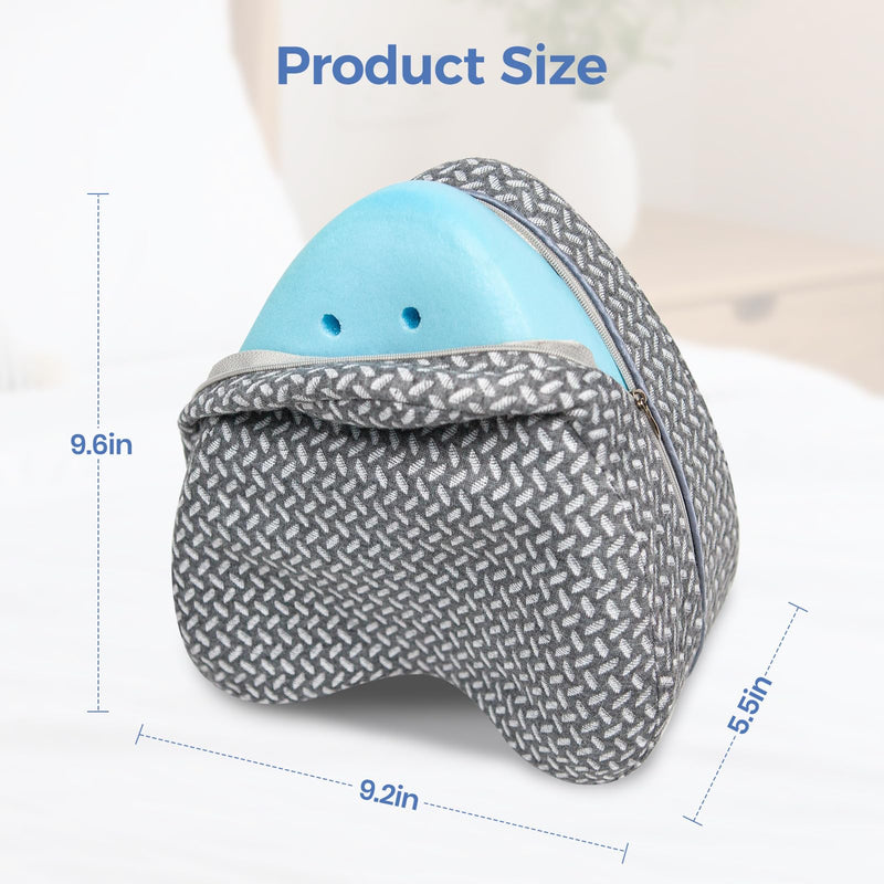 [Australia] - Knee Pillow Cover Replacement for Contour Legacy - Gray Invisible Zippered Case - Pillowcase for Heart Shaped Memory Foam Side Sleeper Pillows, Anti-Pilling Washable Cover Only（Gray Plaid） 
