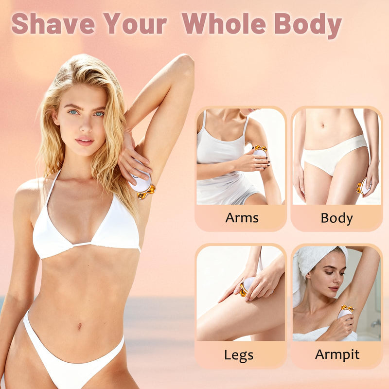 [Australia] - 5-in-1 Electric Razors for Women, Facial Hair Remover & Women’s Shaver for Legs with 5D Floating Head, Waterproof Rechargeable Body Shaver Lady Trimmer, Travel Razor Kit for Sensitive Skin/Bikini Line 