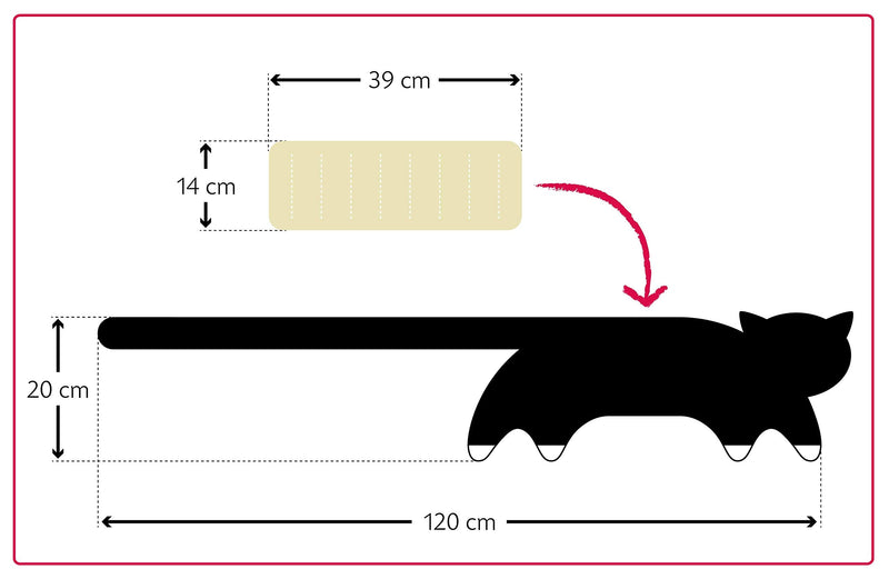 [Australia] - LESCHI heat pillow - 10 chamber grain pillow to tie around - animal cat black - cuddly grain pillow with organic wheat - ideal as a heat source in winter and for the stomach back abdomen midnight / midnight 