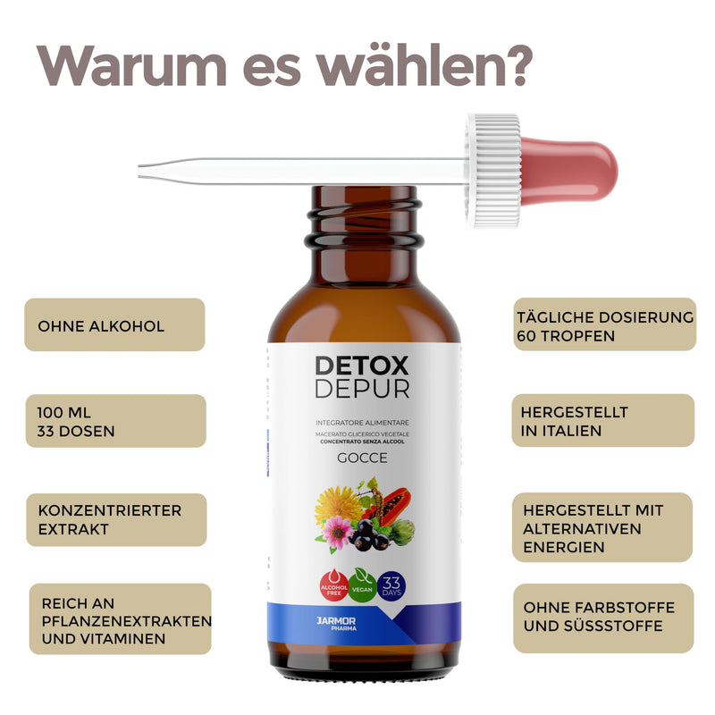 [Australia] - Detox Depur dietary supplement drops 100ml based on milk thistle, artichoke and dandelion J.Armor drops 100 ml 