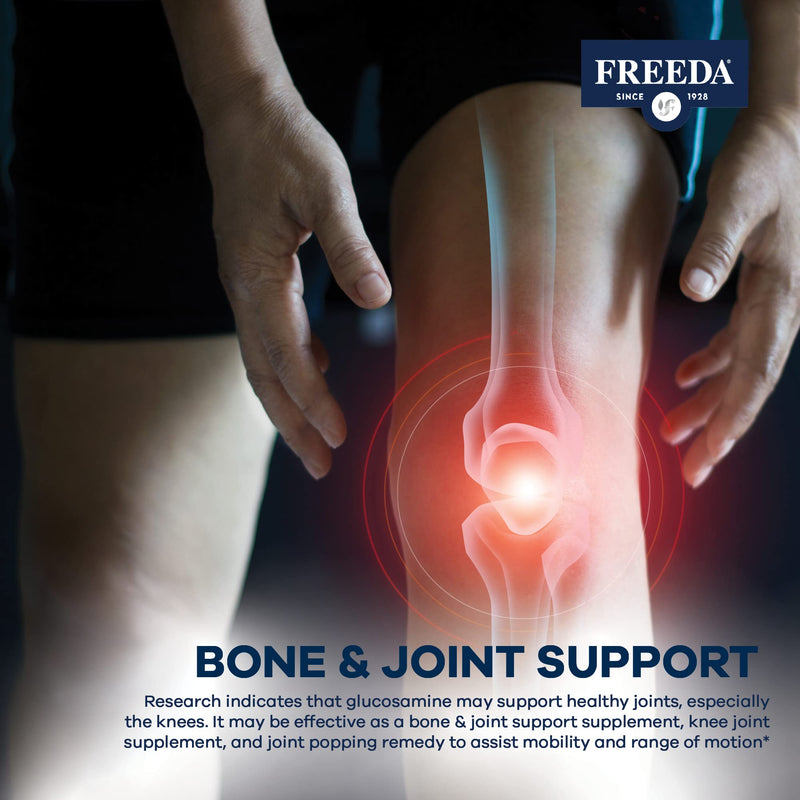 [Australia] - FREEDA Glucosamine MSM - Vegan Glucosamine with MSM Supplement - Bone & Joint Health Supplement - Vegetarian Glucosamine without Shellfish - Bone & Joint Supplement for Mobility (100 Capsules) 100 Count (Pack of 1) 