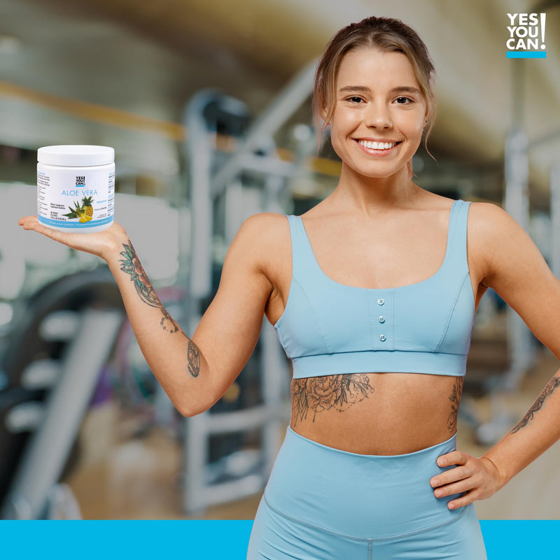 [Australia] - Yes You Can! Aloe Vera Juice Drink Mix from Plant - Energy Drink Powder - Organic - Superfoods, Super Greens - Made in The USA (Pineapple) Pineapple 40 Servings (Pack of 1) 