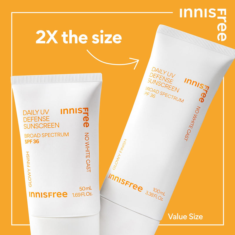 [Australia] - innisfree Daily UV Defense Sunscreen Broad Spectrum SPF 36, Invisible Korean Sunscreen with No White Cast (Packaging May Vary) 1.69 oz / 50 ml 