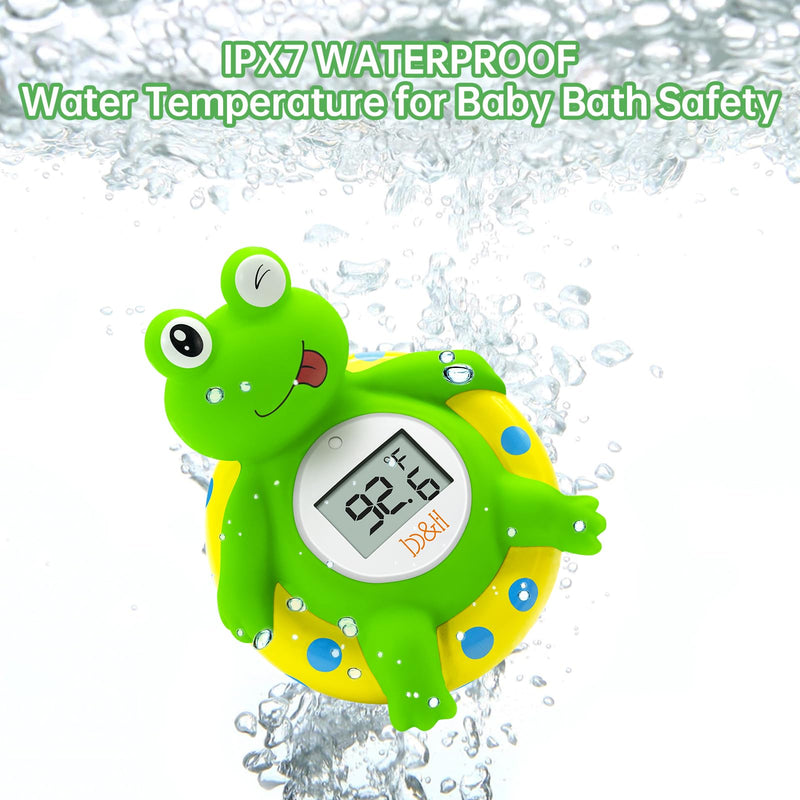 b&h Baby Bath Thermometer & Room Thermometer – Easy to Read Display | BPA-Free| Fahrenheit or Celsius | Digital Water Thermometer Floating Bathing Toy Shower Gift for Infant Newborn Green