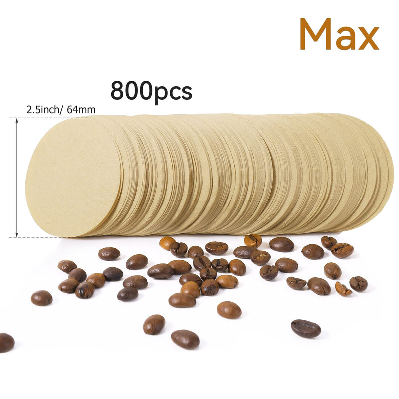 [Australia] - Replacement Paper Filter Packs Laicky 800 Count Unbleached Coffee Filter Paper Round Coffee Maker Filters Compatible with Aerobie Aeropress Coffee and Espresso Makers Disposable Coffee Tea Filters 