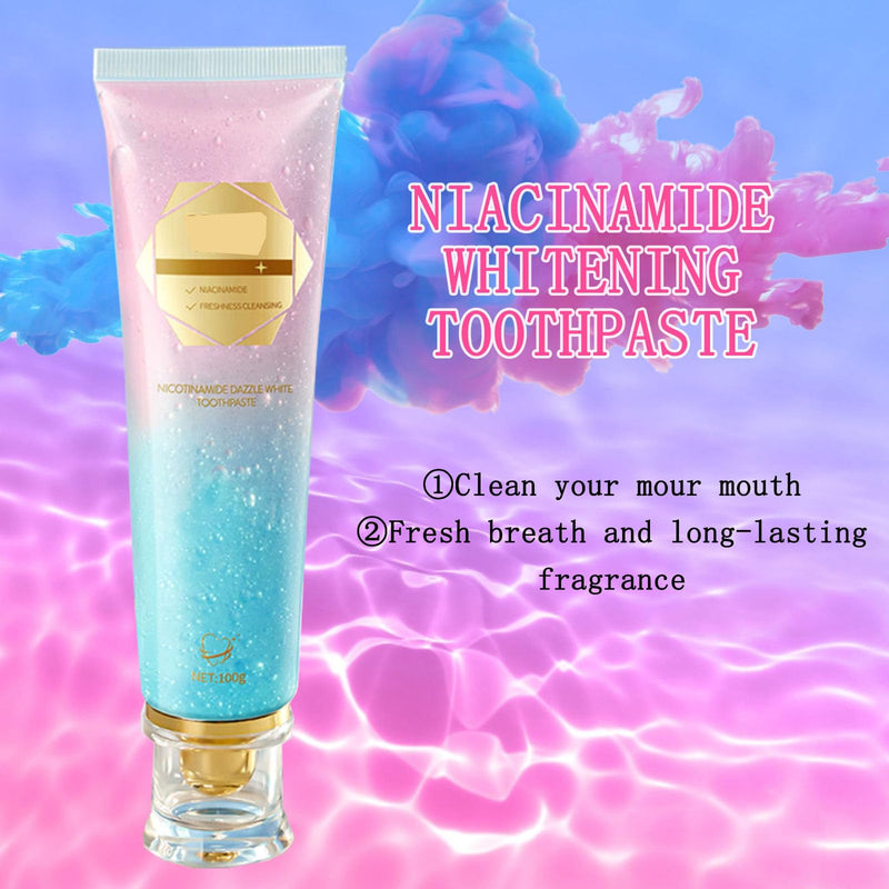 2PCS Niacinamide Whitening Toothpaste-Probiotic Whitening Toothpaste, Intense Triple Whiten, Fluoride-Free, Gentle Mint, Breath Freshening (2pcs) 2pcs