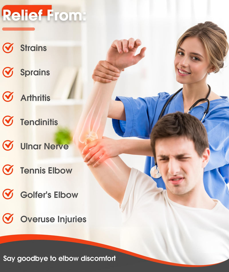 [Australia] - Elbow Brace for Cubital Tunnel & Ulnar Nerve Support ‚Äì Adjustable Night Splint for Tennis Elbow, Tendonitis & Nerve Pain ‚Äì Comfortable Elbow Stabilizer for Men & Women Fit Most Black One Size 