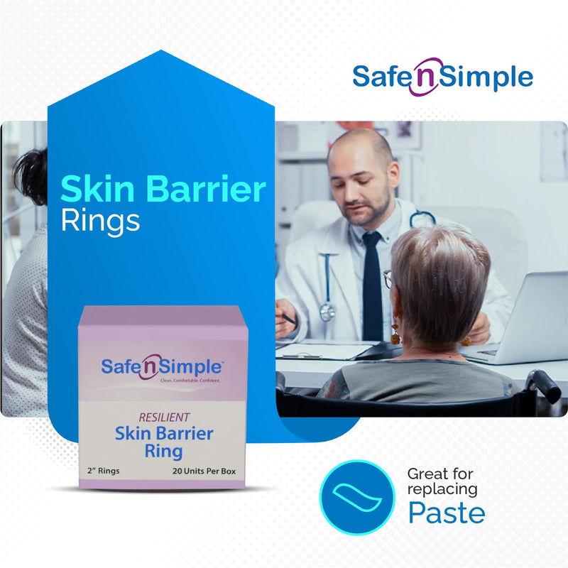 [Australia] - Safe n' Simple Resilient Skin Barrier Ring - 2" - Colostomy & Ostomy Barrier Ring - Ileostomy & Colostomy Supplies Rings - Adhesive Urostomy & Ostomy Supplies - Skin Adhesive Barrier Ostomy Rings 2 Inch (Pack of 20) 