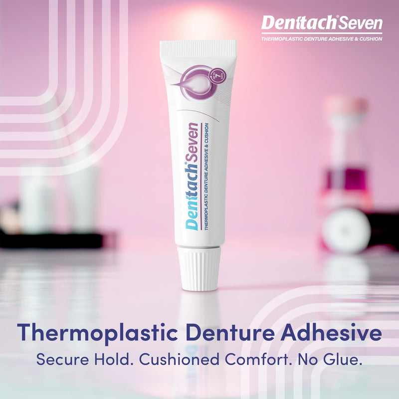 [Australia] - Denttach Seven Denture Adhesive, Thermoplastic Denture Cushion and Reliner, Upper and Lower Denture Comfort for Up to 7 Days, Zero Glue, Zinc Free 1 