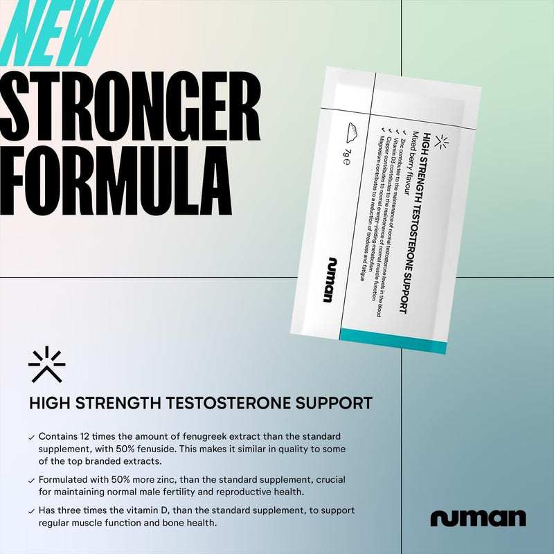 High Strength Testosterone Supplements for Men - Anabolic Supplement to Enhance Male Testosterone Levels Muscle Growth Strength Training & Reduces Fatigue - Daily Dietary Supplement - Berry Flavour