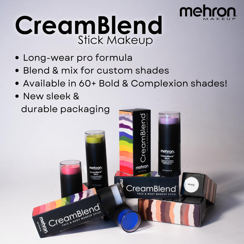 [Australia] - Mehron Makeup CreamBlend Stick | Face Paint, Body Paint, & Foundation Cream Makeup | Perfect for Halloween .75 oz (21 g) (Ogre Green) Ogre Green 1 Count (Pack of 1) 