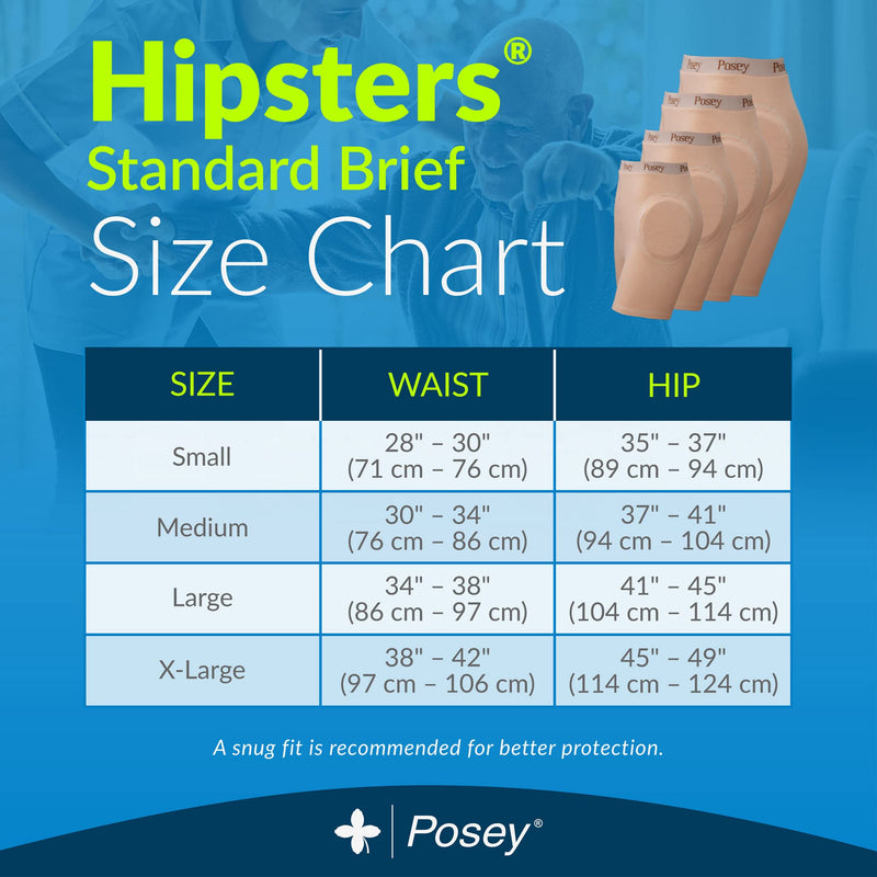 TIDI Posey Hipsters, Unisex, Medium – Qty: 1 – Washable, Comfortable, Low-Profile Hip Protection Pads – Hip Protectors for Elderly Care, Seniors & Home Care (6016M) Hipsters Standard Brief