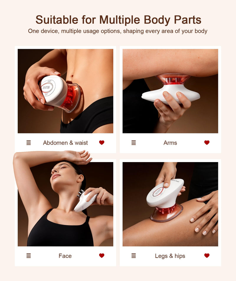 3 in 1 Face & Body Sculpting Machine 3 Level Adjustable Beauty Device for Body Contouring, Cellulite Massager Tool with Red Light Therapy for Home Spa or Self Care Suitable for Legs, Abdomen, Arms etc