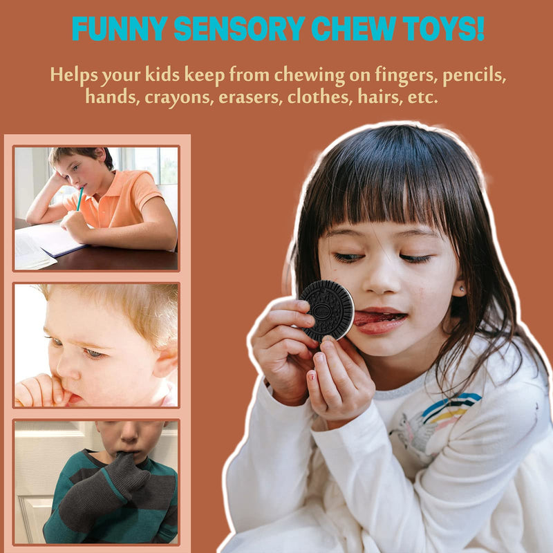 [Australia] - Chew Necklaces for Sensory Kids, 2 Pack Silicone Chewy Necklace Sensory Toys for Boys and Girls with Chewing, Autism, ADHD, SPD, Oral Motor Anxiety Pendant for Adults Black&Brown 