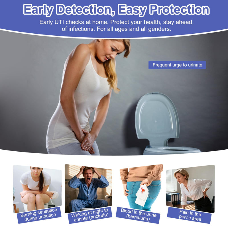 4-in-1 UTI Test Strips, Full Panel Urinary Tract Infection Test Kit at Home for Women Men Kids with Urinalysis Leukocytes, Nitrites, PH, Protein Urine Strip for UTI and Bladder, 50ct