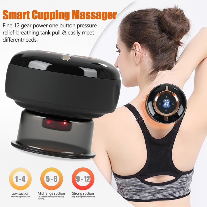 [Australia] - Smart Cupping Therapy Massager 2 Set, 4 in 1 Cupping Kit for Massage Therapy, Portable Electric Cupper for Targeted Pain Relief, Knots, Aches, Muscle Soreness, Circulation & Tighter Skin 