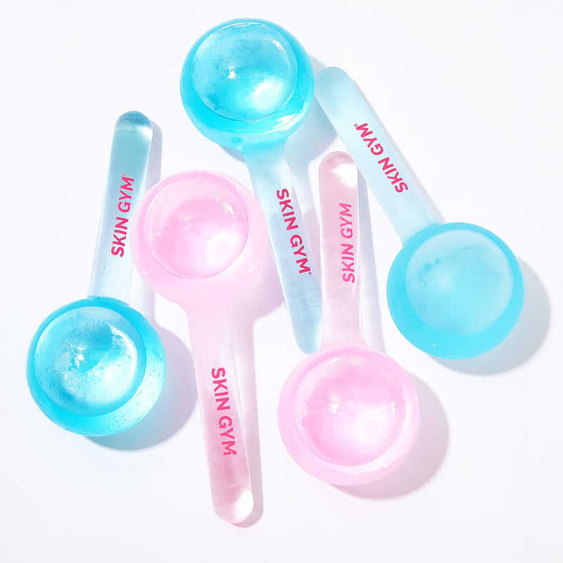 Skin Gym Ice Globe Beauty Balls, Pink Liquid Cryocicles, Cooling Face Roller for Smooth Skin & Enhanced Glow