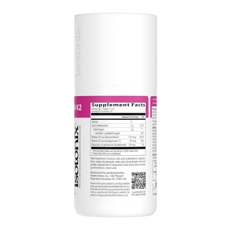 Isotonix Vitamin D3 with K2, Bone & Immune Support, 30 Servings | Isotonic Vitamin D3 with K2; Promotes Calcium Utilization & Supports Bone & Immune Health. Vegetarian, Gluten-Free