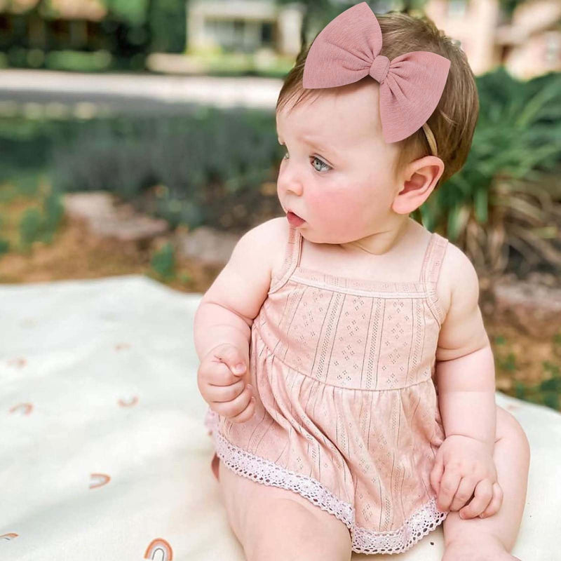 [Australia] - YanJie 4.5'' Nylon Bow Headbands for Baby Girls - Handmade Tied Bows Hair Accessories for Infants and Toddlers - 10 Pieces 1-10 Color 