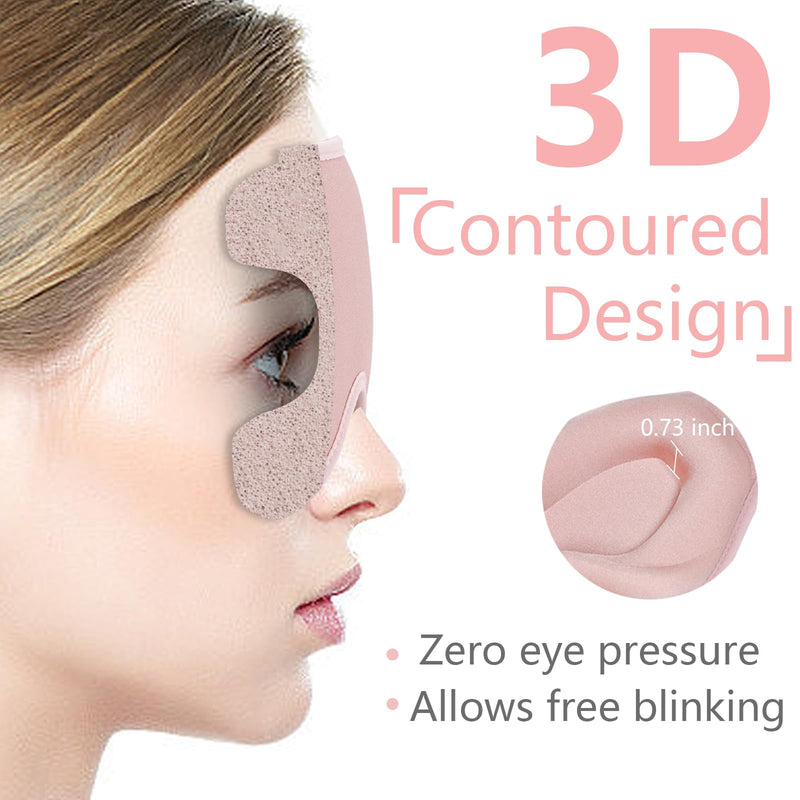 [Australia] - Sleep Mask 3D Eye Mask for Sleeping 100% Light Blocking Eye Covers with Adjustable Strap Night Blindfold for Women Memory Foam Pink 