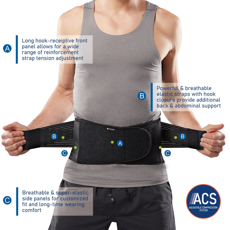 [Australia] - Copper-infused Back Support Brace for Men and Women- Lightweight & Breathable Back Support Belt for Mild to Moderate Lower Back Pain, Muscle Spasm, Strains, Arthritis, Sciatica, Injury Recovery, Rehabilitation (L/XL) L/XL 