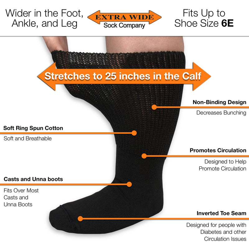 [Australia] - Medical Mid Calf Crew (Pack of 3), Antimicrobial, Made in USA, for Men and Women Large White 