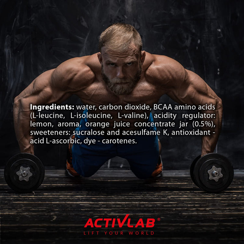 [Australia] - Activlab BCAA Xtra Drink Ready-to-Drink; Set of 24 x 330 ml cans 5000 mg BCAA in one can; zero sugar; orange flavor; amino acid drink; Regeneration of the body and endurance orange 330 ml (pack of 24) 