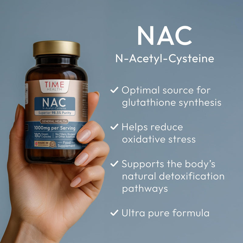 New: 1000mg NAC N-Acetyl-Cysteine - Ultra Pure 98.5% - 180 Capsules - 2/Day - Precursor to Super Antioxidant Glutathione - UK Made Supplement - GMP - Additive Free - Vegan
