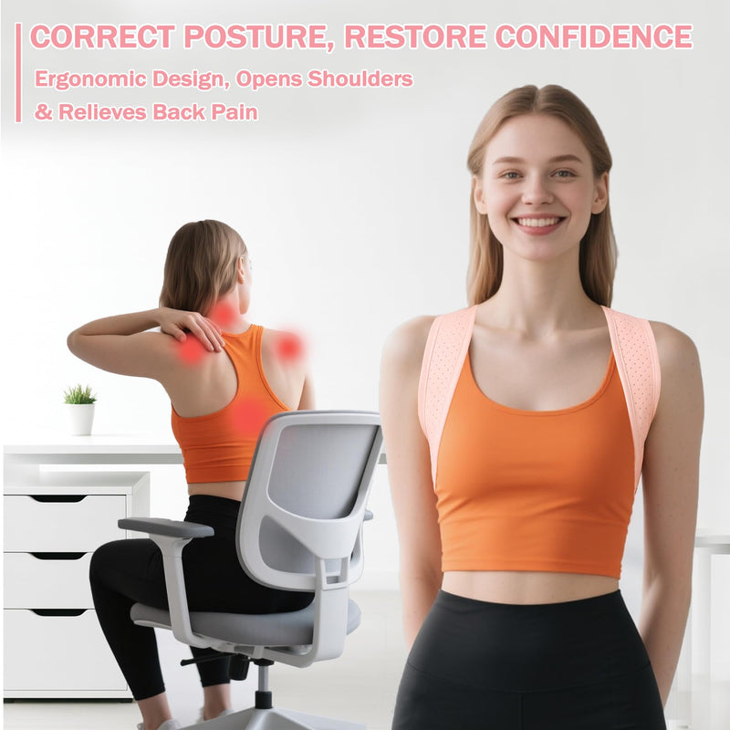 [Australia] - Back Brace Posture Corrector for Women - Thin & Invisible Back Brace for Posture - Adjustable Back Support Brace - Relieve Upper Back Discomfort & Regain Confidence, L(36-45") 1PCS 1 L(36-45") 