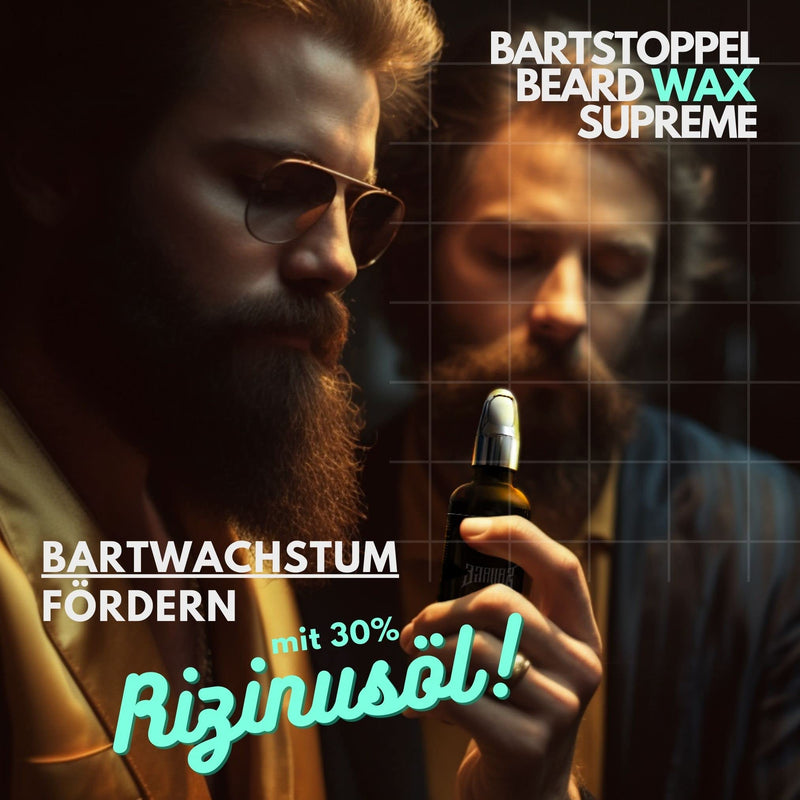 [Australia] - Beard Wax Cedar Wood Sandalwood - Beard Stubble © Oud Wood Oak Supreme Beard Care - Men's Biotin Beard Growth - with Argan Oil Jojoba Oil Castor Oil 30 ml (Pack of 1) 