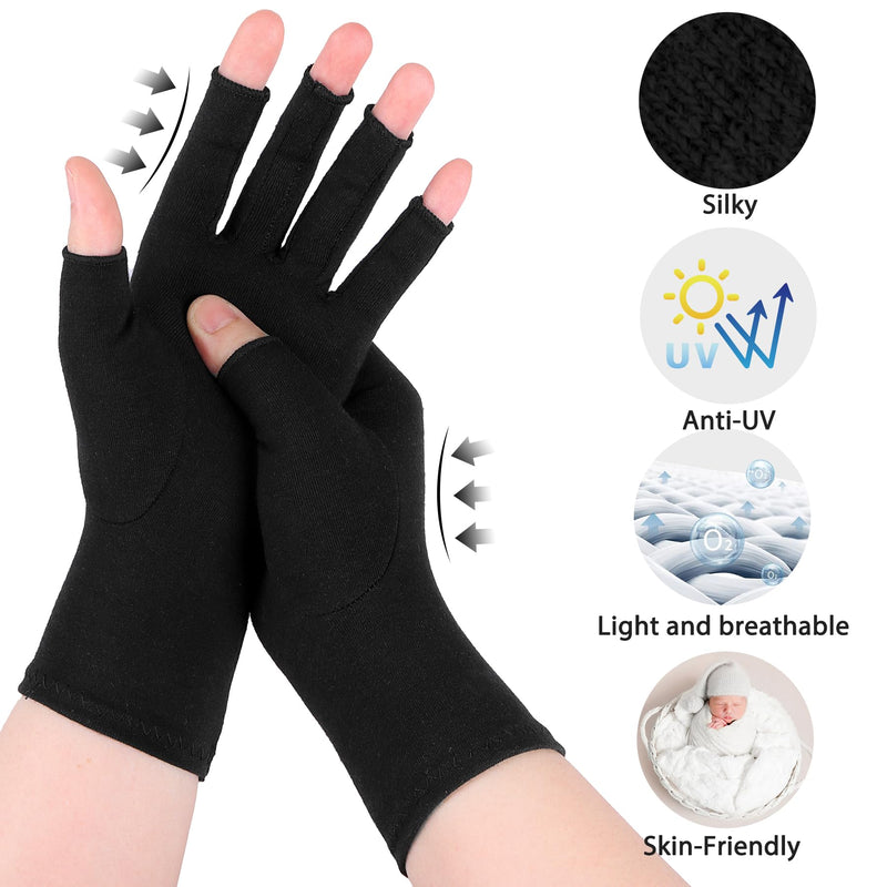 [Australia] - Compression Gloves - Arthritis Gloves Women Men Rheumatoid Gloves Carpal Tunnel Tendonitis for Daily Work Typing M Black 