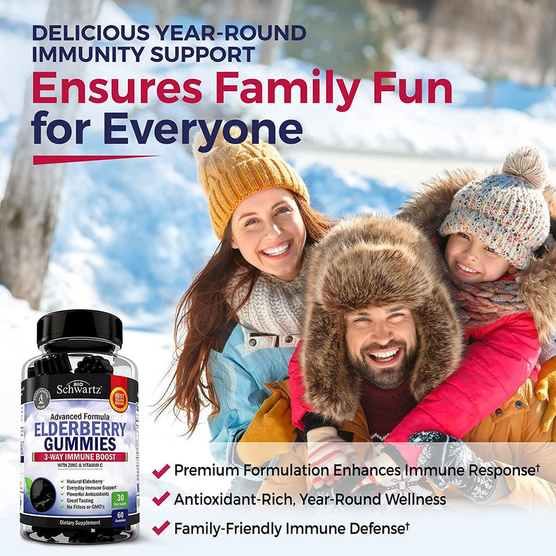 BioSchwartz Respiratory & Immune Lung Support Supplement with Quercetin (1 Month Supply) Plus Elderberry Gummies with Zinc and Vitamin C for Adults Immune Support (1 Month Supply)