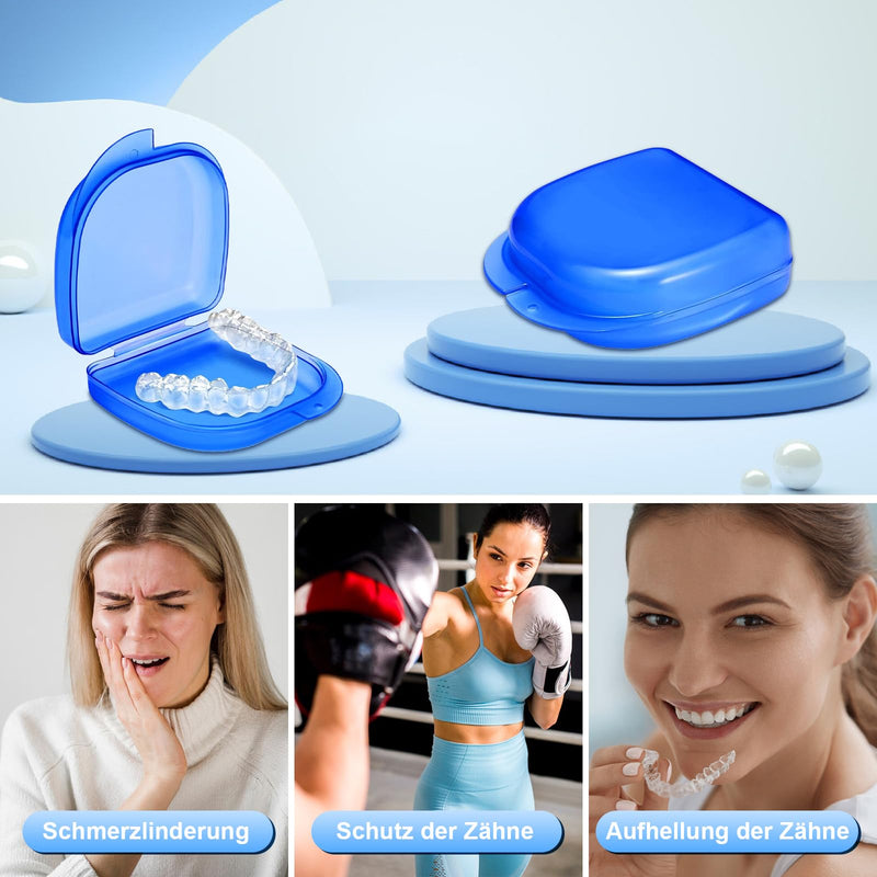 [Australia] - Scettar nighttime grinding splint, pack of 8 dental splints, mouth guard with handle, 2 sizes of grinding splints, silicone teeth splint, BPA-free anti-snoring splint, with 2 braces boxes 