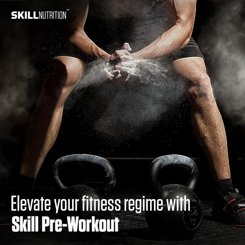 Skill Nutrition Pre-Workout Peach - No-Crash Formula with Extended-Release Caffeine | Xtenergy®, TheaGreen™, Vitacholine®, Astragin® | Vegan, Halal | B-Vitamins, Citrulline, Beta-Alanine