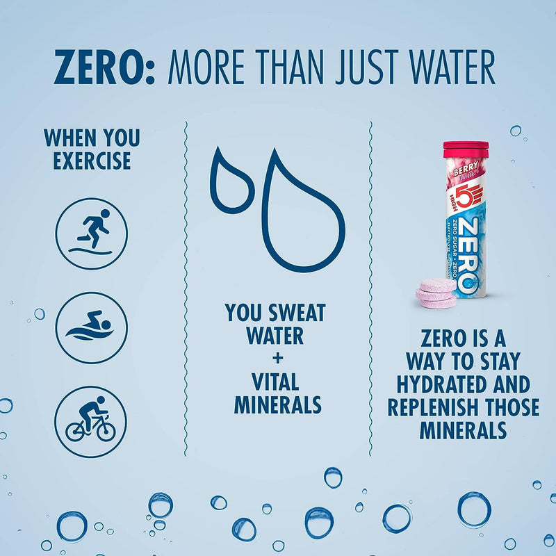 HIGH5 ZERO Hydration Electrolyte Sports Drink Dissolvable Tablets - 10 Tablets Per Tube - 4 x Tubes (40 Tablets Total) (2 x Berry / 2 x Citrus) ['2 x Berry / 2 x Citrus']