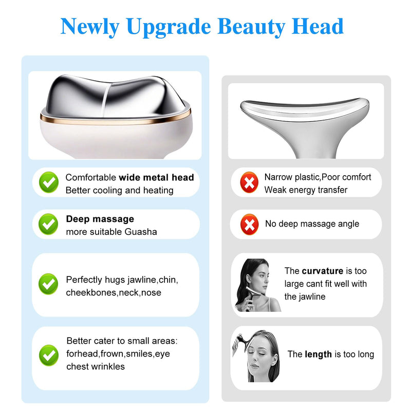 [Australia] - Cold Heat Facial Massager Red Light Therapy for Face Neck Eye Lifting Firming Depuffing,7-in-1 LED Facial Sculptor Skin Care,Cooling Electric gua sha Lift Device Reduce Forehead Frown Smile Line 