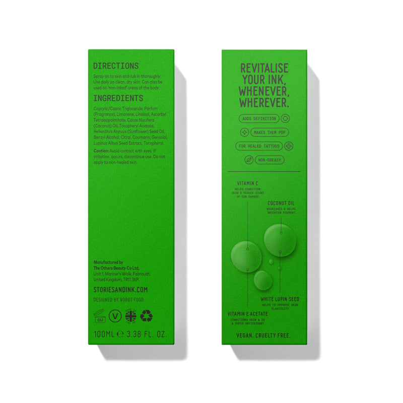 [Australia] - Stories & Ink Tattoo Care | HIGHLIGHTING BODY OIL for healed skin - Refreshes Faded Tattoos for Instant Tattoo Glow, 100 mL / 3.4 Fl Oz 