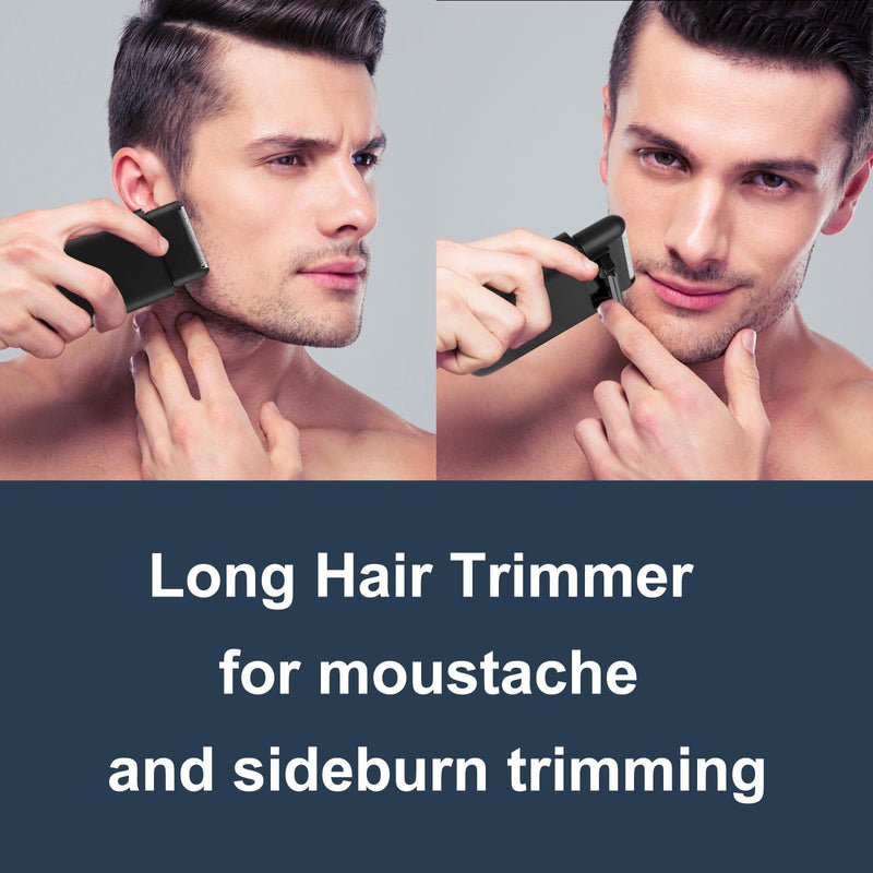 Electric Razor for Men, Mini Electric Foil Shavers with Beard Trimmer,Wet Dry Cordless Shavers, Portable Men’s Travel Razor for Shaving Face, USB-C Rechargeable - Black