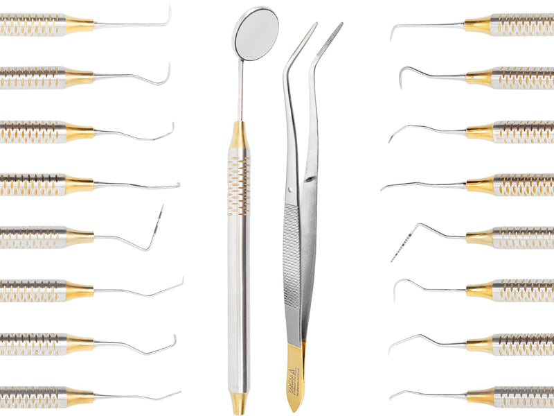 [Australia] - ARTMAN INSTRUMENTS Dental Hygienist Tool Kit (10 PCs) – Includes Mirror, Probe, Tweezer, Scalers, Pocket Probe, Curettes – Prophylaxis Teeth Cleaning Set, Autoclavable, with Sterilization Cassette 
