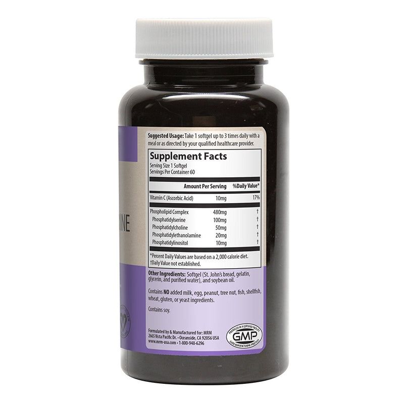 MRM Nutrition PS 10mg - Phosphatidylserine Supplement - 60 Servings | Supports Mental Focus, Phospholipid Supplement to Support Healthy Cognition & Brain Function for Women & Men, Gluten Free
