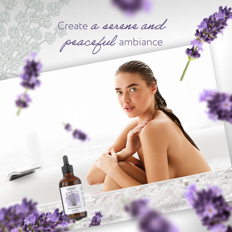 [Australia] - HBNO® California Bottled Dutch Lavender Essential Oil 4 fl oz (120ml) - Natural Lavender Oil for Skin, Perfect for Cleaning, Aromatherapy, DIY & Diffuser - Lavender Oil Essential Oil 4 Fl Oz (Pack of 1) 