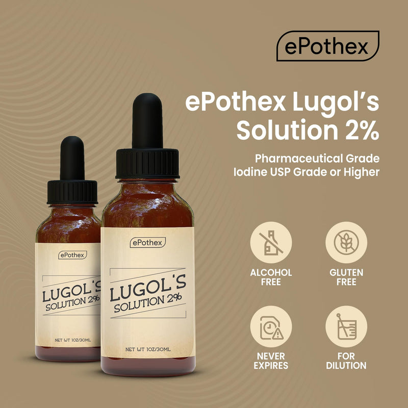 [Australia] - Lugol's Solution 2% 1oz glass dropper bottle. Contains Potassium Iodide and Iodine, 30ml Unflavored 1 Fl Oz (Pack of 1) 
