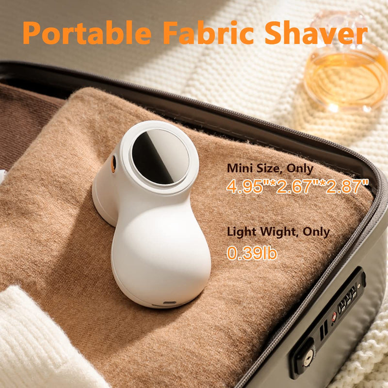 [Australia] - 𝗥𝗲𝗰𝗵𝗮𝗿𝗴𝗲𝗮𝗯𝗹𝗲 Fabric Shaver, coldSky Lint Remover for Clothes with 3 Replaceable Blades, Electric Lint Shaver with Digital Display, 3-Speeds Defuzzer for Removing Fuzz and Pill from Sweater White 