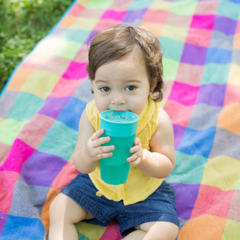 [Australia] - Dr. Brown's Milestones Cheers 360 Training Cup for Toddlers & Babies, Leak-Free Sippy Cup, Blue/Aqua, 10oz/300mL, 9m+, 2 Pack (Colors May Vary) 10 oz, Blue & Aqua 
