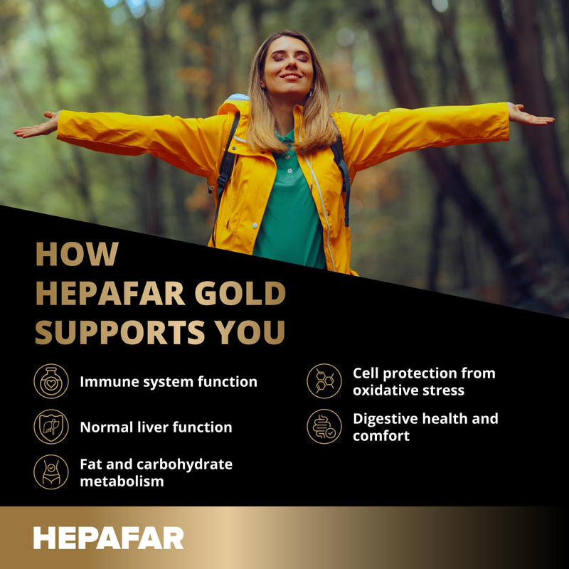 Hepafar Gold Premium with Glutathione, Turmeric, Silybin Complex, Choline, Artichoke, and Ginger - Liver Supplement, 30 Capsules, by Sensilab Hepafar Gold 1x