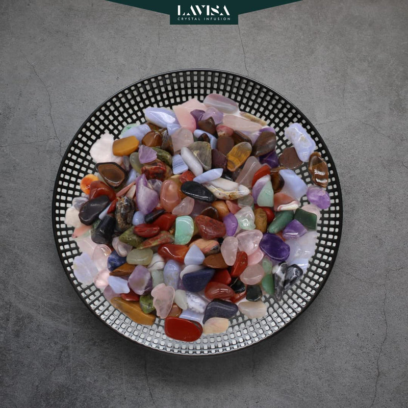 [Australia] - LAVISA tumbled stones healing stones semi-precious stone mixture | Gemstones crystals for water treatment | 100% natural stones mineral stones | Gemstone water (XL 150 grams) XL 150g 