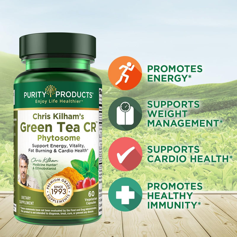 [Australia] - Purity Products Green Tea CR w/Phytosome Technology for Boosted Bioavailability from Chris Kilham 60 Capsules 