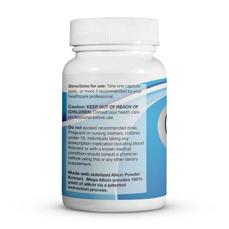 [Australia] - 100% Pure Stabilized Allicin from Garlic, Odor-Controlled by Mega Allicin | 180,000mcg (180mg) Vegetarian (vCAPS) Non-GMO, Gluten-Free | Derived from Allium Sativum (30 Count) 47 Count (Pack of 1) 