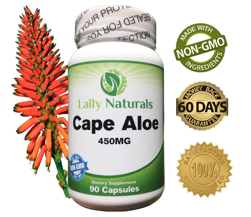 [Australia] - Cape Aloe 450 mg – Detox - Cape Ferox Capsules – Natural Laxative – Non-GMO – African Cape Aloe Pills - Natural Relief – Aloe Ferox Whole Leaf Capsules (90 Capsules) 