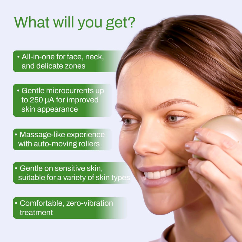 Microcurrent Facial Device, Face Massager Tool, Eye and Neck Massager, Face Roller, Beauty Tools for Relaxing Facial Massage and Skin Care Routine